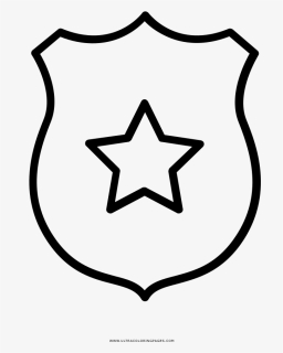 Sheriff Badge Coloring Page - Capitan America Clipart Black And White, HD Png Download, Free Download