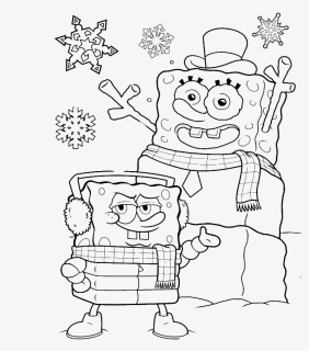Spongebob Christmas Always Stay Cool Coloring Page - Spongebob Holiday Coloring Pages, HD Png Download, Free Download
