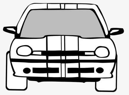 Free Car Outline Png - Front Car Clipart Black And White, Transparent Png, Free Download