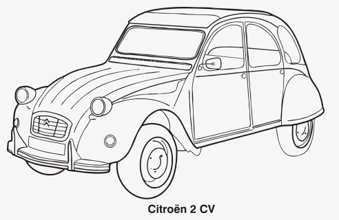 Car Car Outline Cars Citroen - Citroen 2cv Clipart, HD Png Download, Free Download
