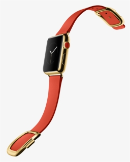 38mm 18-karat Yellow Gold Case With Bright Red Modern - Läderarmband Beige Apple Watch, HD Png Download, Free Download