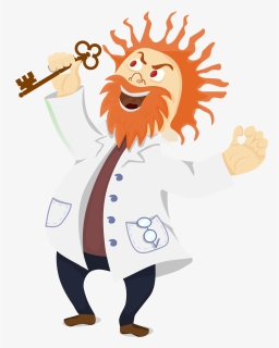 Mad Scientist With A Key Clip Arts - Mad Scientist Clipart, HD Png Download, Free Download