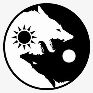 #yingyang #wolf #lobo #lua #moon #sun #sol #tattoo - Yin And Yang Wolf, HD Png Download, Free Download