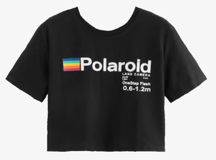 #shirt #black #polaroid #logo #croptop #top #cute #aesthetic - Active Shirt, HD Png Download, Free Download