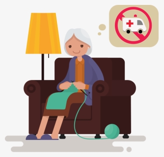 Happy Granny Telemedicine - Cartoon, HD Png Download, Free Download