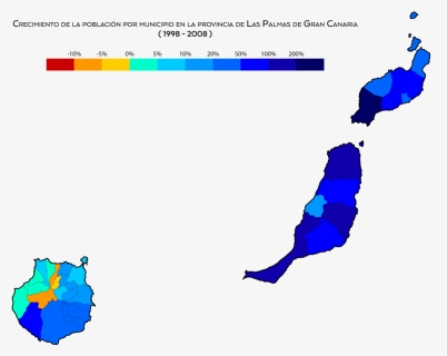 Las Palmas Crecimiento 1998-2008 - Provincias De Islas Canarias, HD Png Download, Free Download