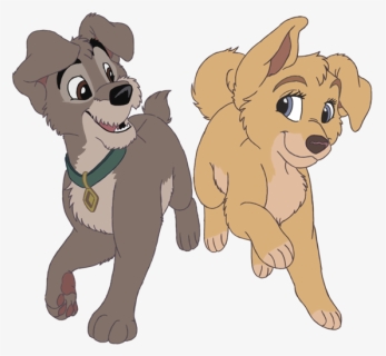 Angel And Scamp Love - Art Lady And The Tramp Scamp, HD Png Download, Free Download