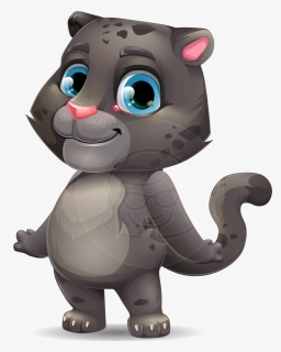 Baby Black Panther Cartoon Vector Character - Graphicmama Black Baby, HD Png Download, Free Download