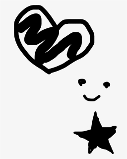#heart #smile #star #doodle #doodleblack #simpledoodle - Illustration, HD Png Download, Free Download