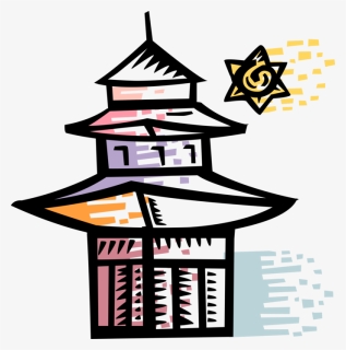 Vector Illustration Of Asian Chinese Or Japanese Pagoda, HD Png Download, Free Download