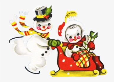Two Snowmen At Christmas - Snowman, HD Png Download, Free Download