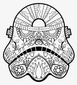 Dark Vader Sugar Skull Coloring Page Az Pages Y O S - Adult Colouring Pages Star Wars, HD Png Download, Free Download