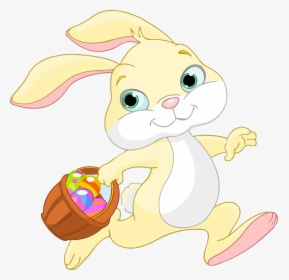 Easter Bunny Carrying A Basket, HD Png Download, Free Download
