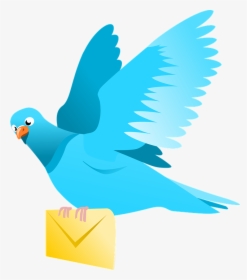 Pigeon, Carrier, Mail, Delivery, Flight, Letter, Blue - Message Clipart, HD Png Download, Free Download
