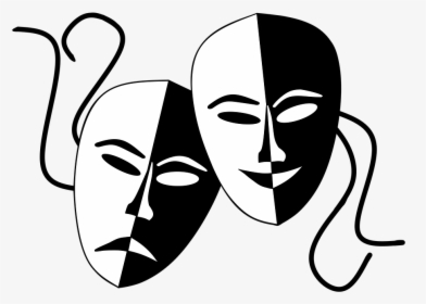 Theatermasken, Masks, Theater, Happy, Sad, Acting - Comedy And Tragedy Masks Png, Transparent Png, Free Download