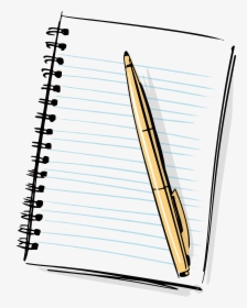 Paper Notebook Cartoon Pen - Notebook And Pen Transparent Background, HD Png Download, Free Download