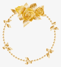 Rose Oses Wreath Gold Header Border Frame Decor Decorat - Vector Gold Frame Png, Transparent Png, Free Download