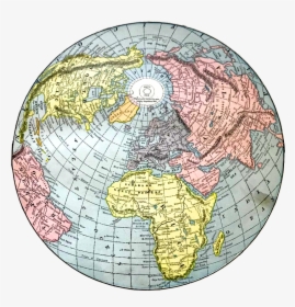 Transparent North Pole Png - Old World Map Round, Png Download, Free Download