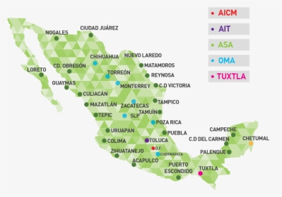 Mapa Aeropuertos 1-01 - Aeropuertos De La Republica Mexicana, HD Png Download, Free Download