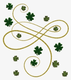 Irish People Day Shamrock Paper Saint Leprechaun Clipart - Four Leaf Clover Border, HD Png Download, Free Download