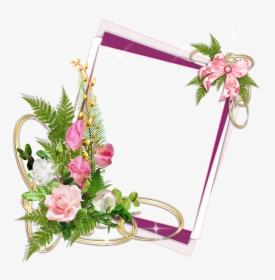 Arabesco Rosa, Belas Flores, Molduras, Decoração Com - Flower Frame Png, Transparent Png, Free Download