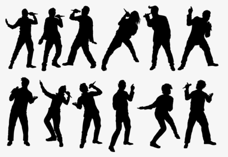 People Singing Silhouettes Vector - Band Singer Free Vector, HD Png Download, Free Download