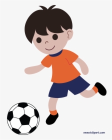 Boy Playing Soccer Or Football Clip Art - Boy Playing Soccer Clipart, HD Png Download, Free Download