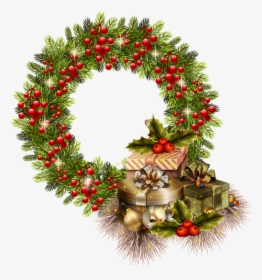 Christmas Wreath Png Holly, Transparent Png, Free Download