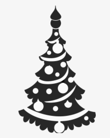 Garland Christmas Tree Rubber Stamp - Christmas Tree Silhouette With Lights, HD Png Download, Free Download