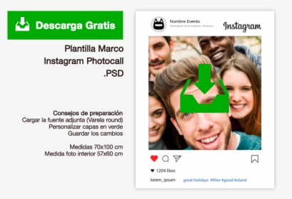 Descargar Plantilla Marco Photocall Instagram Gratis - Instagram, HD Png Download, Free Download