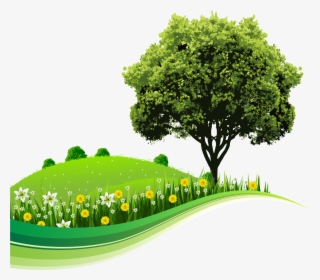 Tree Landscape Nature Drawing - Tree With Roots Png Transparent, Png Download, Free Download