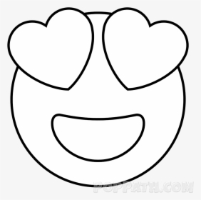 How To Draw A Heart Eyes Emoji Pop Path - Heart Eyes Emoji Drawing, HD Png Download, Free Download