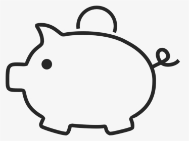 Cartoon Black And White Piggy Bank, HD Png Download, Free Download