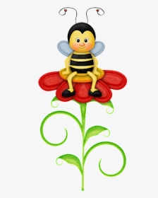 Bee On A Flower Clipart, HD Png Download, Free Download