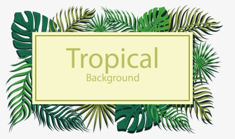Transparent Tropical Background Clipart - Vector Leaf Title, HD Png Download, Free Download