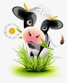 Clipart Grass Cow - Cartoon Happy Birthday Cow, HD Png Download, Free Download