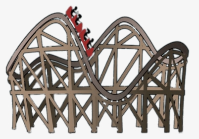 Rollercoaster With Red Cars Clipart - Object With Kinetic Energy, HD Png Download, Free Download