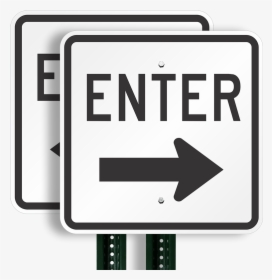 Enter Sign With Right Arrow Symbol Lasts Ⓒ - Trucks Entering Highway Sign, HD Png Download, Free Download