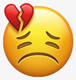 Sad Emoji Clipart Heartbroken - Red Heart Broken Emoji, HD Png Download, Free Download