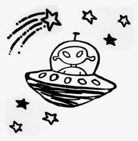 Alien Ufo Tumblr - Draw Alien In Ufo, HD Png Download - kindpng