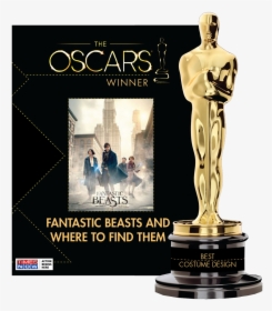 #oscars Colleen Atwood Wins Best Costume Design For - Oscar Statue, HD Png Download, Free Download