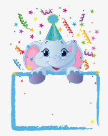 Frames Clipart Elephant - First Birthday Frame Png, Transparent Png, Free Download