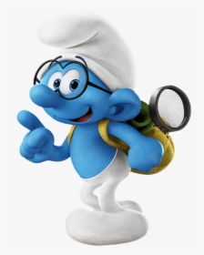 Smurfs Brainy Lost Papa Gargamel Transparent Clumsy - Smurfs The Lost Village Brainy, HD Png Download, Free Download