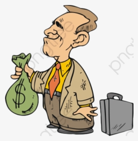 Money Bag Clipart Cute - Cartoon Holding Money Png, Transparent Png, Free Download