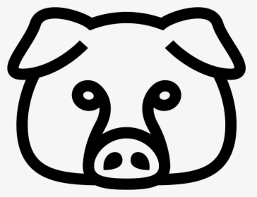 Pig Outline Png - Black And White Pig Face Clipart, Transparent Png, Free Download