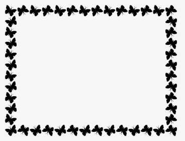 Butterfly Border Design Black Clipart , Png Download - Borders Black And White, Transparent Png, Free Download