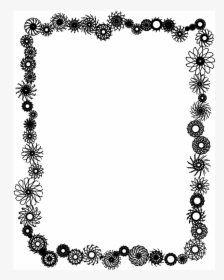 Black And White Flower Border Clipart Clipart Library - Flower Border Clipart Black And White, HD Png Download, Free Download