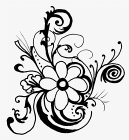 Black And White Flower Border Clipart - Floral Border Designs Clip Art Black N White, HD Png Download, Free Download