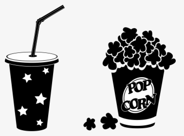 Coke Vector Popcorn - Popcorn Black And White Png, Transparent Png, Free Download