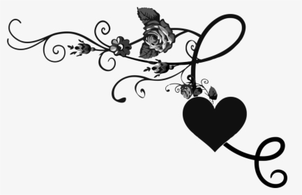 Heart,bicycle,monochrome Photography - Love Border Design Png, Transparent Png, Free Download